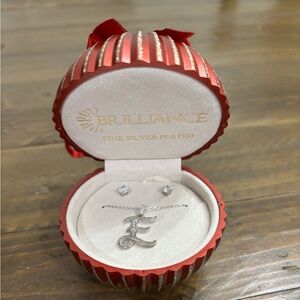 Brilliance Silver Plated Initial Necklace Set